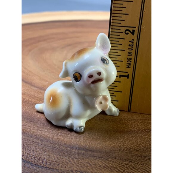 Vintage Japan Ceramic Pig Figurine with Bow - Picture 6 of 8